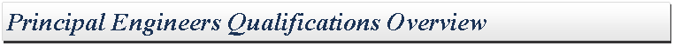 Text Box: Principal Engineers Qualifications Overview
